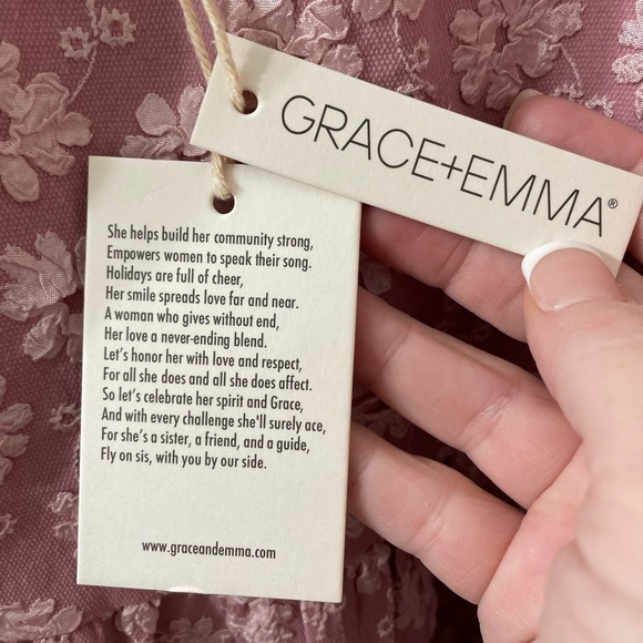 Grace & Emma NWT Botanical Blush Pink Floral Puff Sleeve Dress XL - Picture 5 of 16